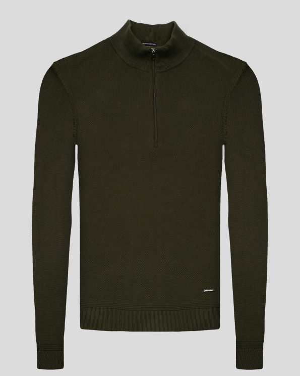 PULOVER VERDE GULER CU FERMOAR