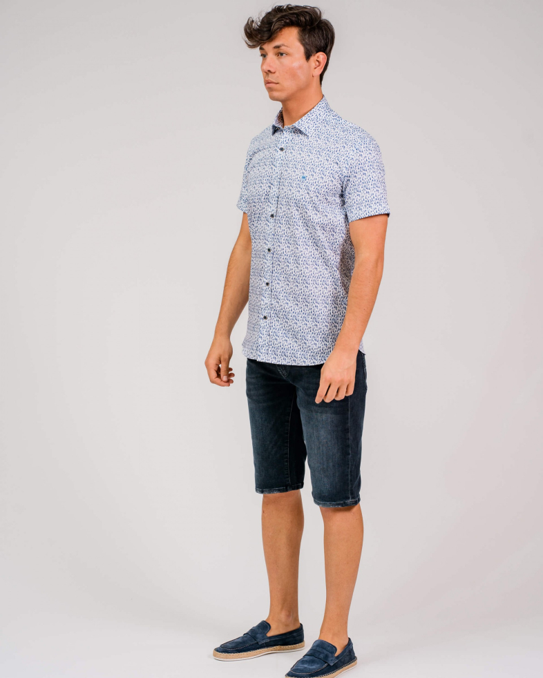 CAMASA SLIM ALBASTRA PRINT GEOMETRIC 200105044574-2 01