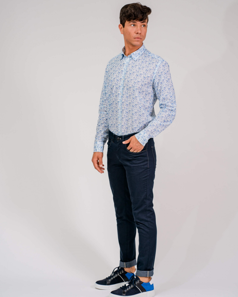 PANTALONI SLIM ALBASTRI 210113088243-3 01
