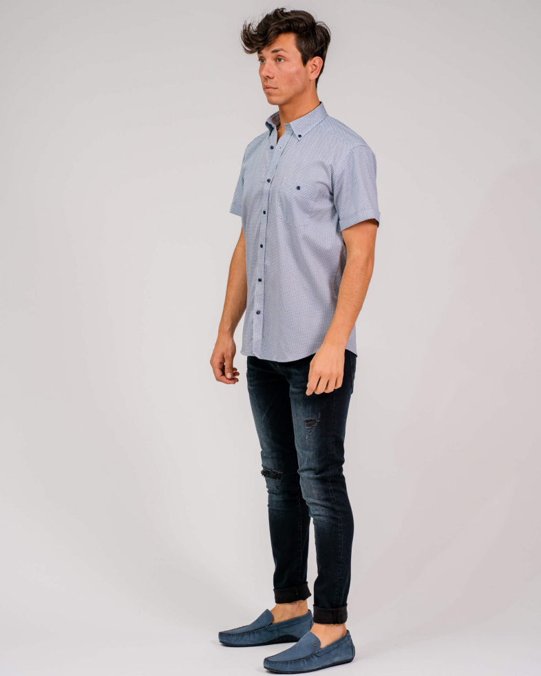 CAMASA SLIM ALBASTRA PRINT GEOMETRIC 200105044572-2 01
