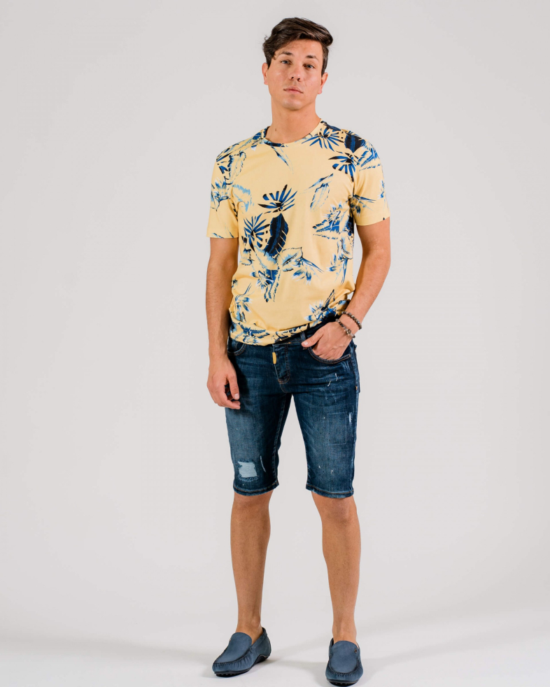 TRICOU POLO GALBEN PRINT FLORAL 200110131455-4 01