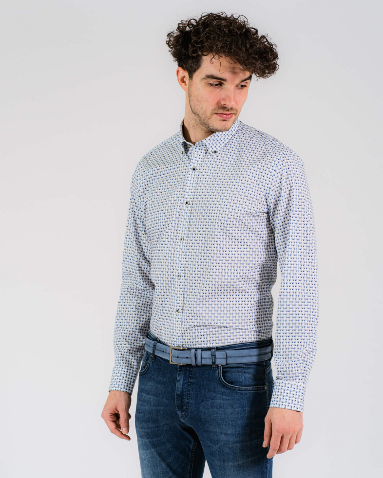 CAMASA SLIM ALBASTRA PRINT GEOMETRIC 200105044498-2 02