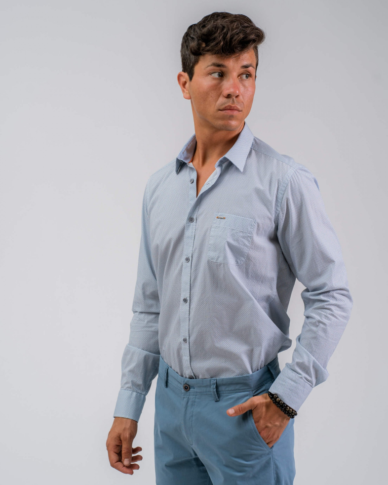CAMASA SLIM ALBASTRA PRINT GEOMETRIC 200105044531-3 02