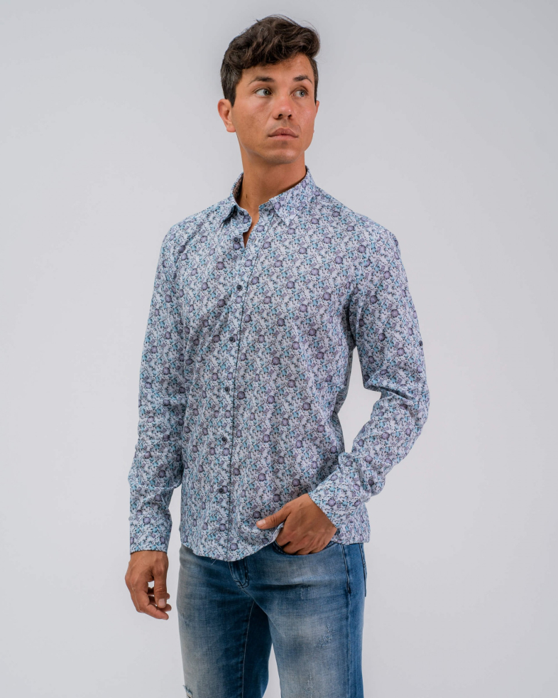CAMASA SLIM ALBASTRA PRINT FLORAL 210105044548-4 02