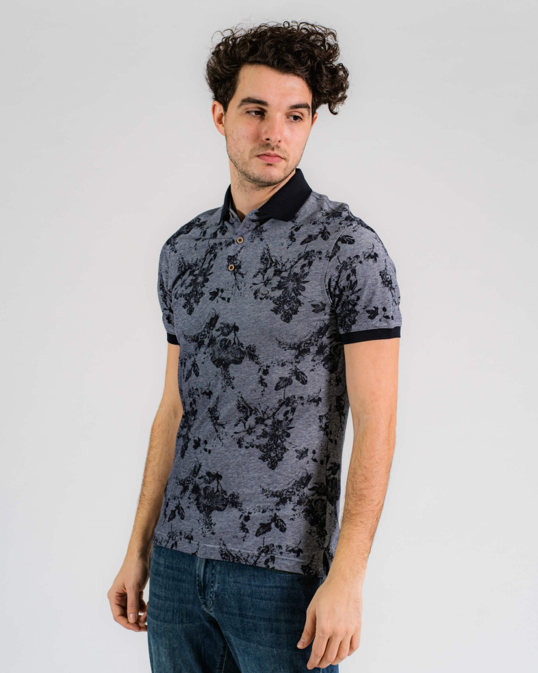 TRICOU POLO BLEUMARIN PRINT FLORAL 200110131423-2 02