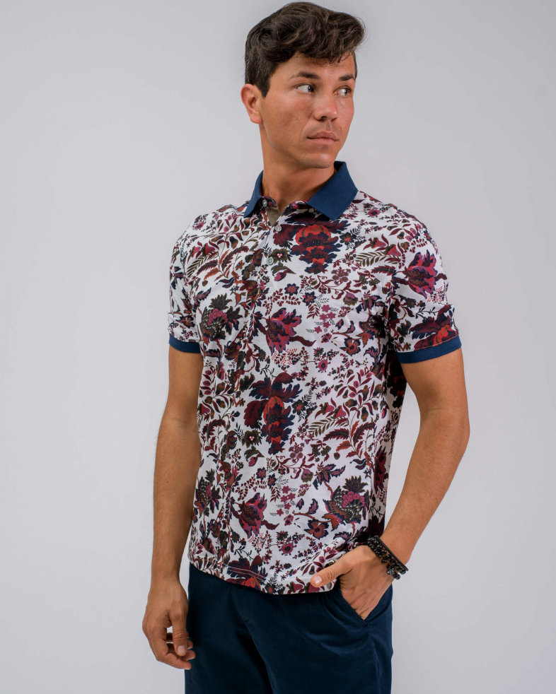 TRICOU POLO ALB PRINT FLORAL 200110131463-1 02