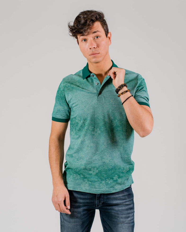 TRICOU POLO VERDE PRINT FLORAL 200110131439-3 02