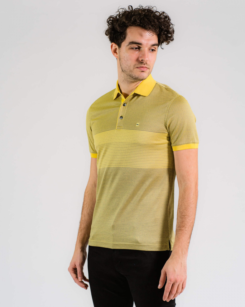 TRICOU POLO GALBEN PRINT GEOMETRIC 200110131418-3 02