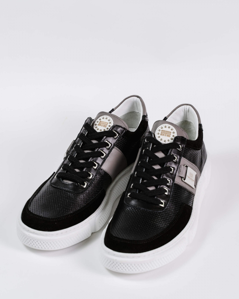 SNEAKERS NEGRI PIELE NATURALA PERFORATA 200137171889-1 03