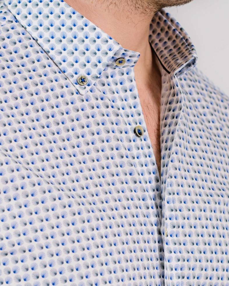CAMASA SLIM ALBASTRA PRINT GEOMETRIC 200105044498-2 03