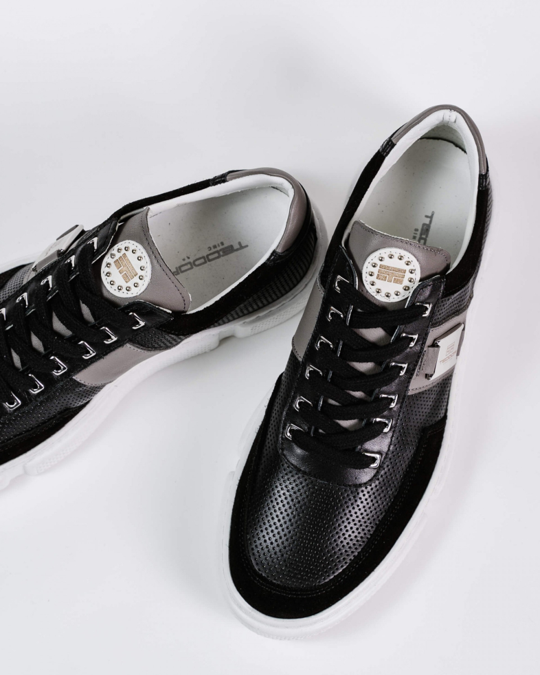 SNEAKERS NEGRI PIELE NATURALA PERFORATA 200137171889-1 04