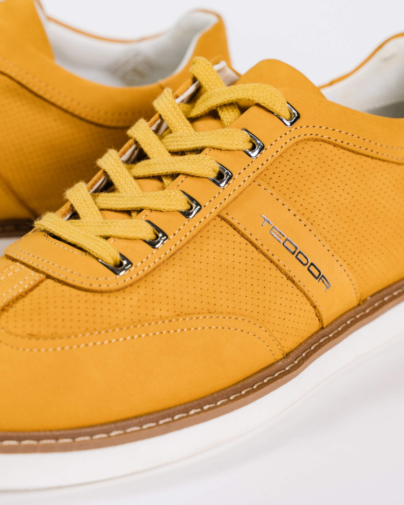 SNEAKERS GALBENI PIELE INTOARSA 200137171894-4 05