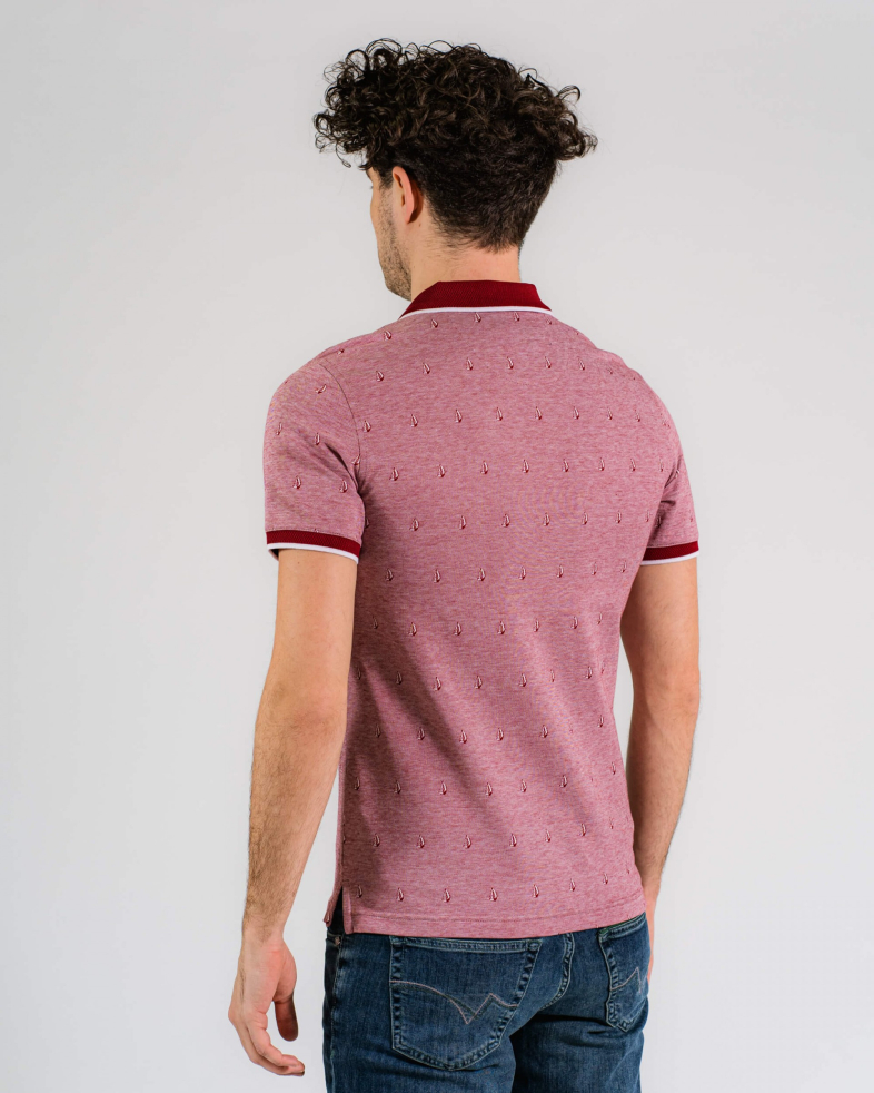 TRICOU POLO ROSU PRINT GEOMETRIC 200110131424-3 06