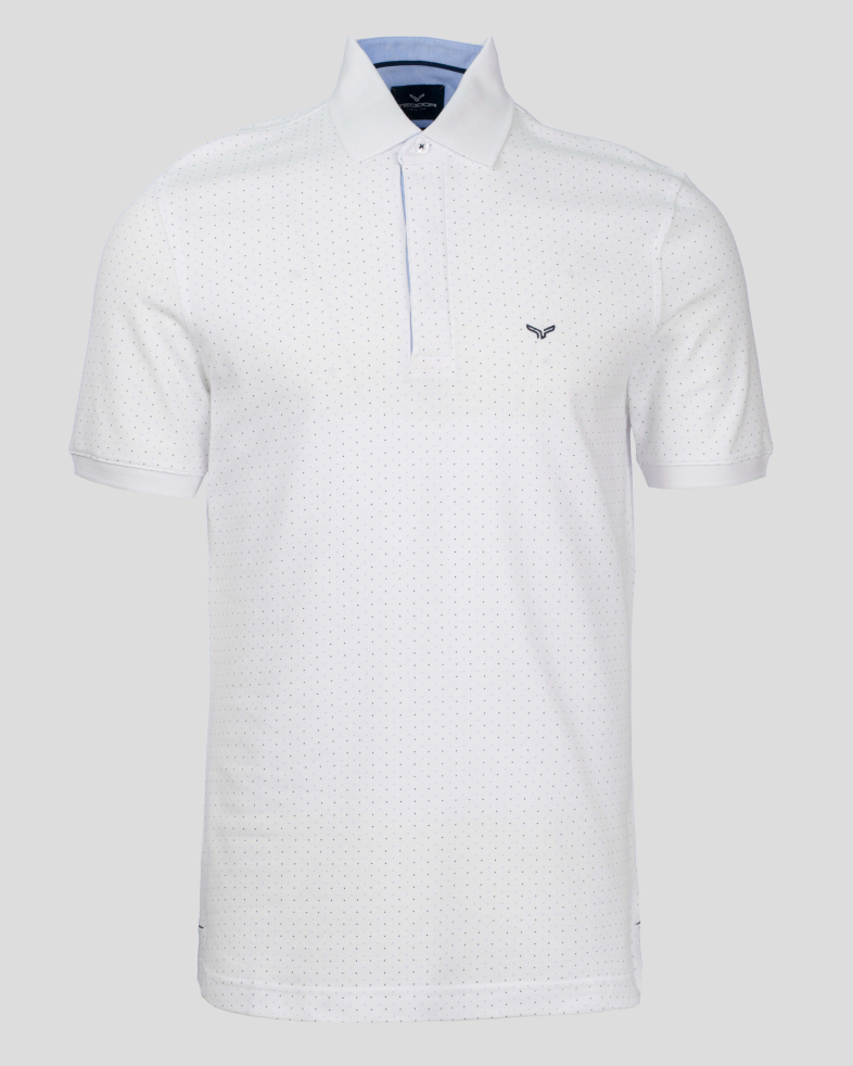 TRICOU POLO SLIM ALB PRINT GEOMETRIC 210110131481-1 01