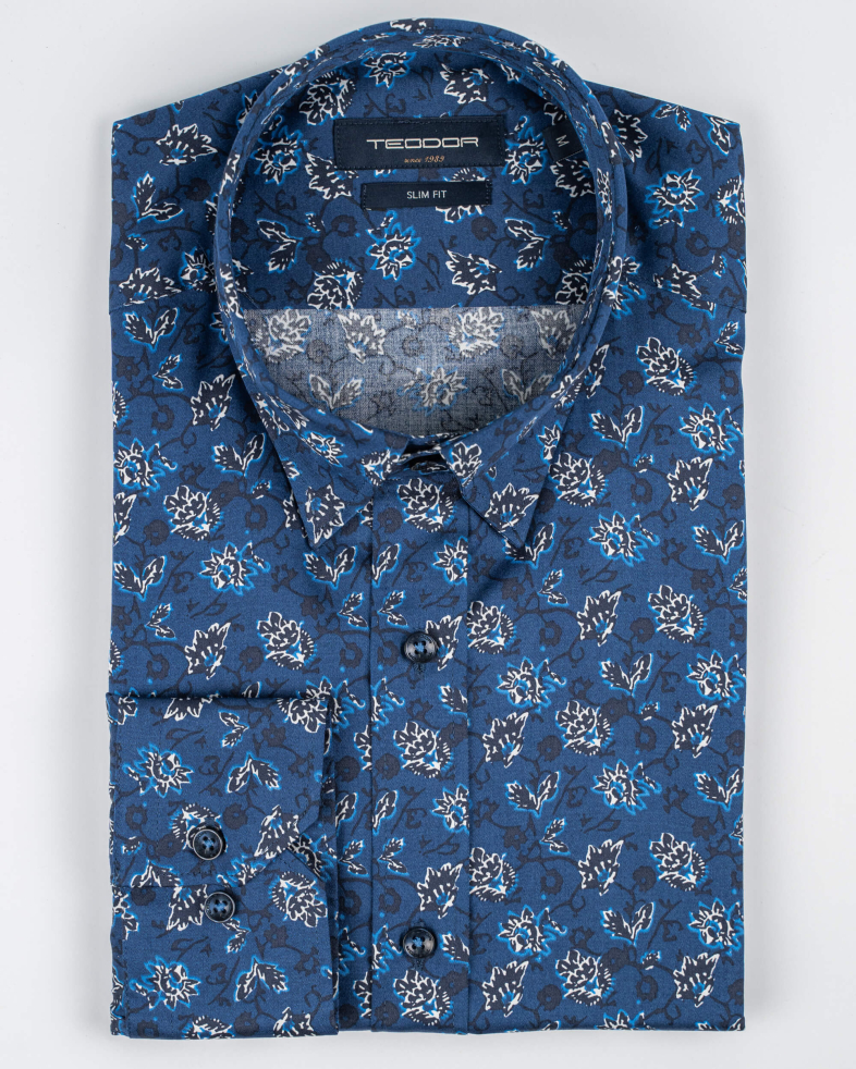 CAMASA SLIM ALBASTRA PRINT FLORAL 210105044628-1 01