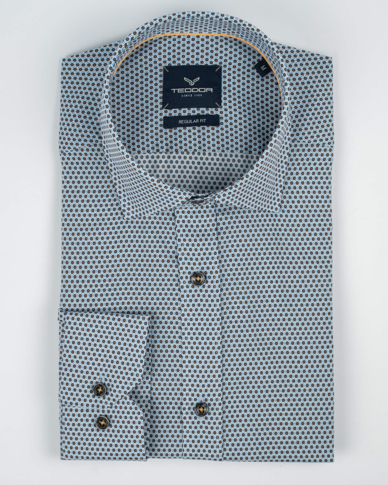 CAMASA SLIM ALBASTRA PRINT GEOMETRIC 210105044630-2 01