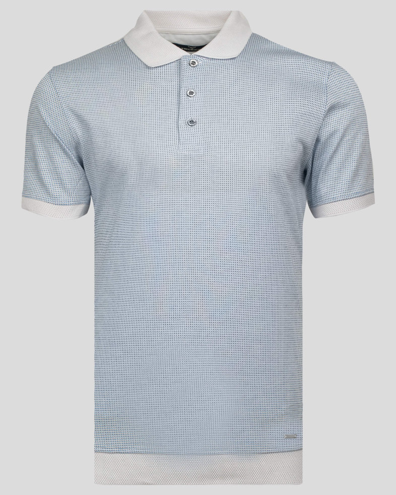 TRICOU POLO ALB PRINT GEOMETRIC 220110131566-1 01