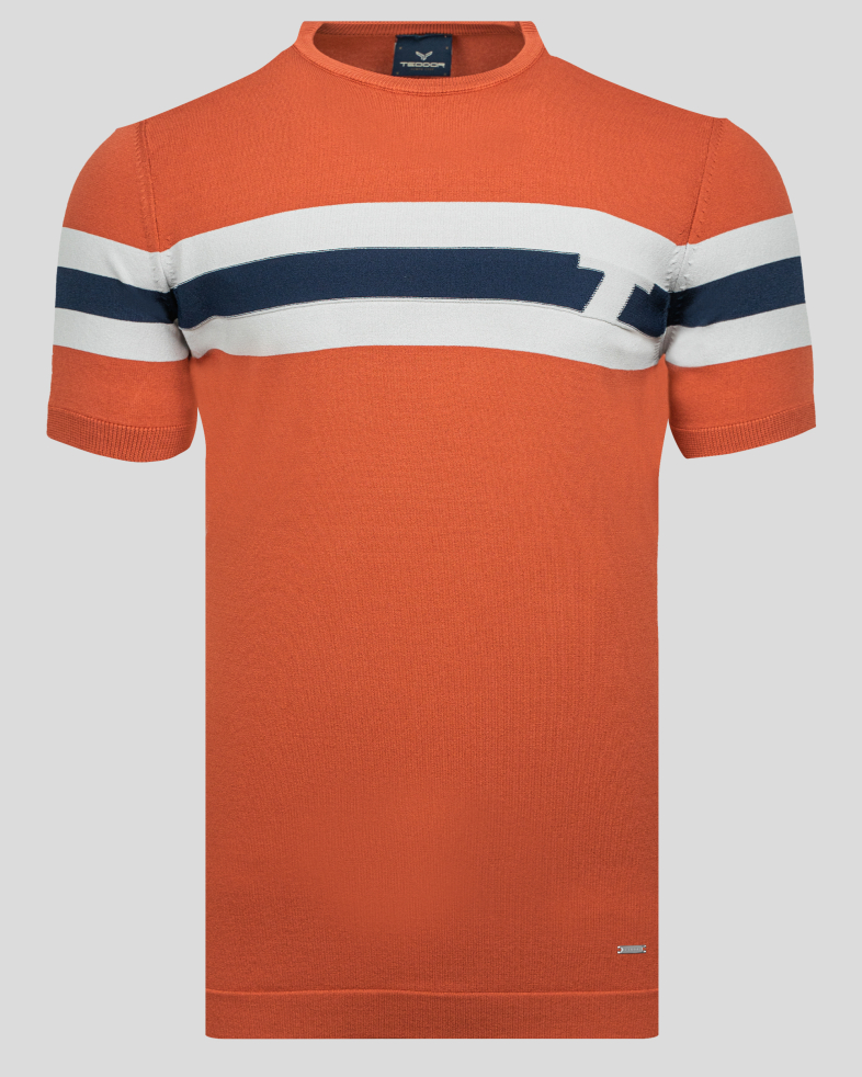 TRICOU PORTOCALIU PRINT GEOMETRIC 220116131535-3 01