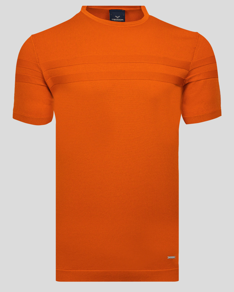 TRICOU PORTOCALIU PRINT GEOMETRIC 220116131540-4 01