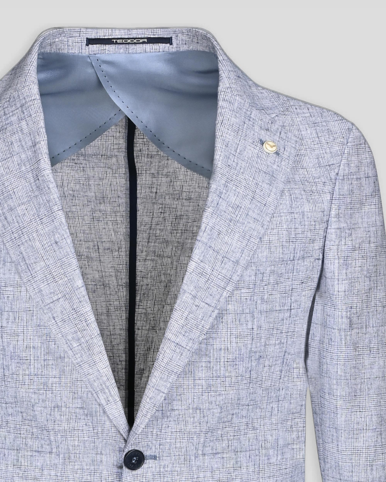 SACOU SLIM ALBASTRU IN CAROURI 240159221167-1 02