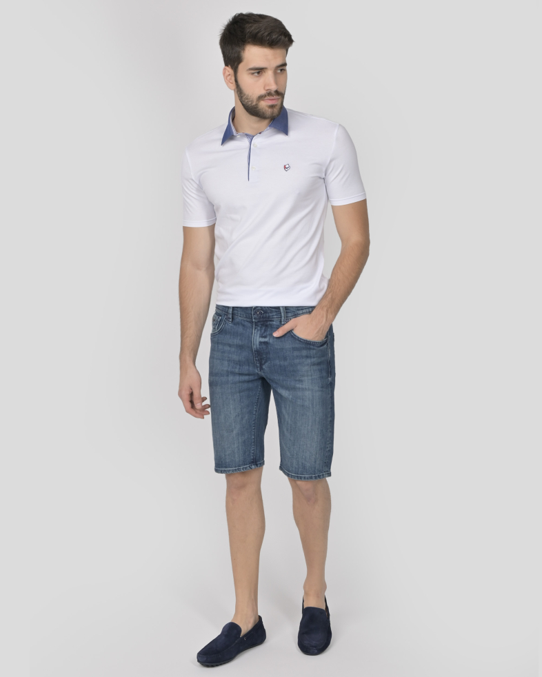 PANTALONI SCURTI ALBASTRI CU LOGO METAL 230115121305-5 02