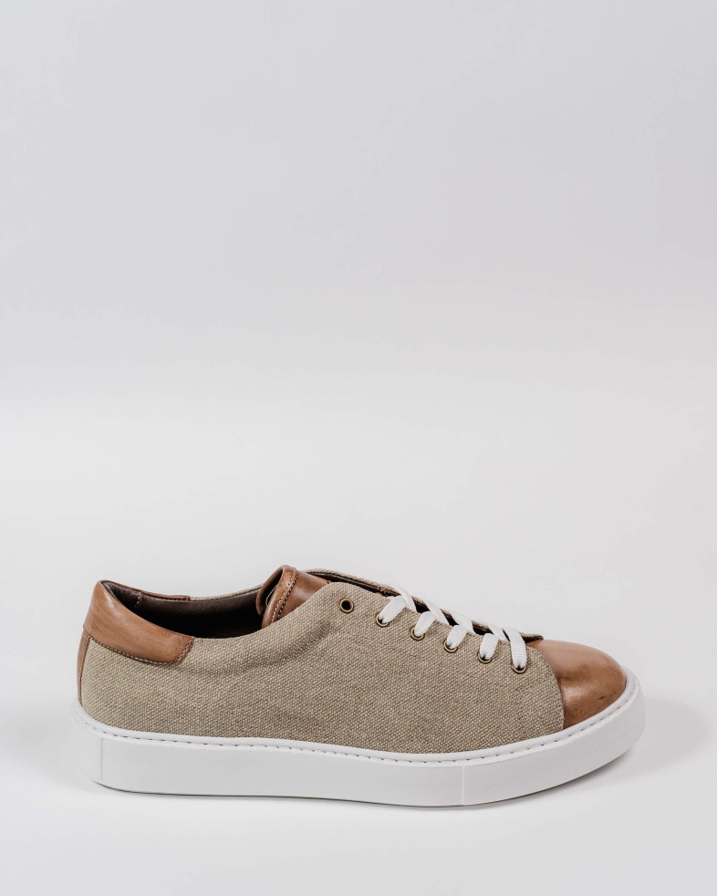 SNEAKERS BEJ PIELE NATURALA SI TEXTIL 200146171902-2 01