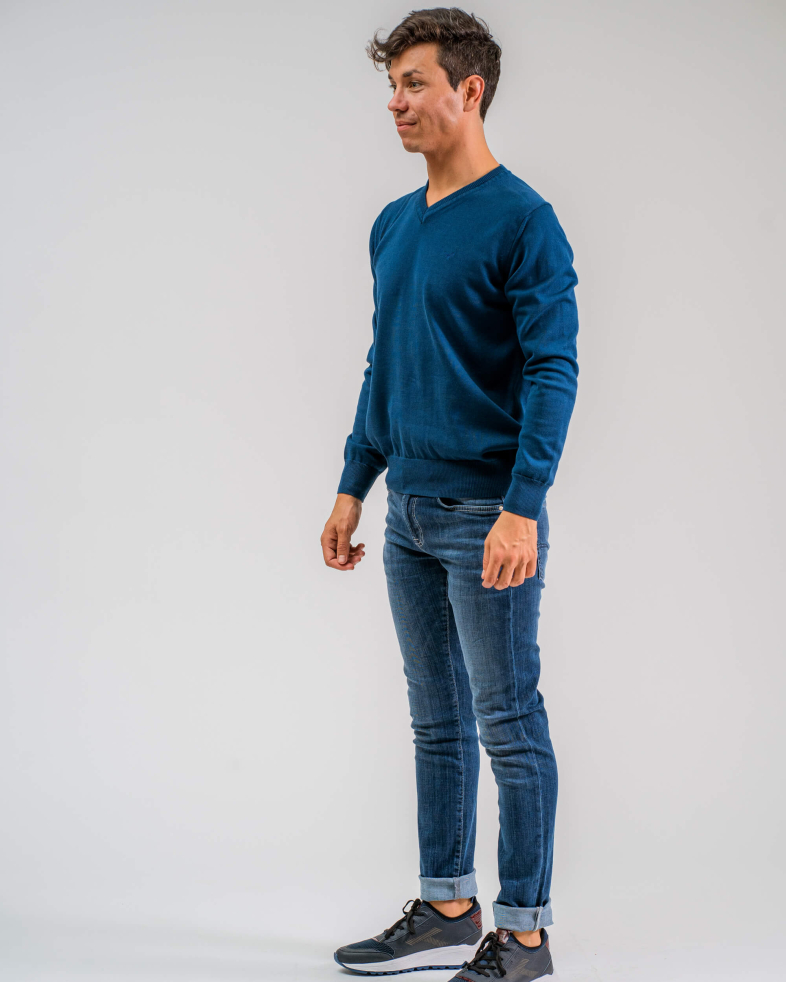 PULOVER CU LOGO CULOAREA ALBASTRU DENIM 200208055020-7 01