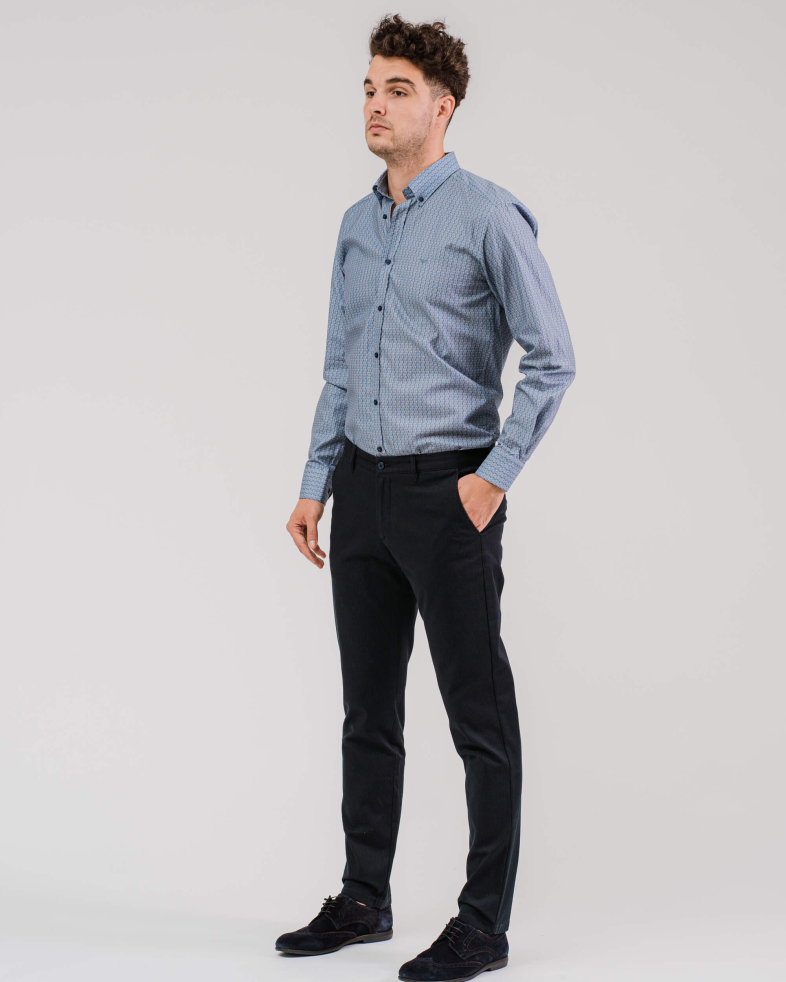 PANTALON RAIAT DE BUMBAC CULOAREA ALBASTRU ANCHIS 200213088263-1 01
