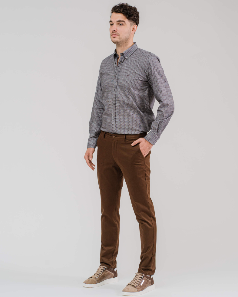 PANTALON RAIAT DIN BUMBAC CULOAREA MARO 200213088263-3 01