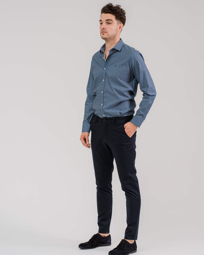 PANTALON RAIAT DE BUMBAC CULOAREA ALBASTRU ANCHIS 200213088261-2 01