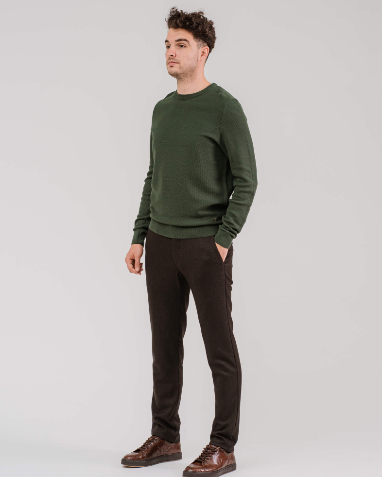 PANTALON STRUCTURAL DIN LÂNĂ FINĂ MARO CU ELASTAN 200213088269-2 01