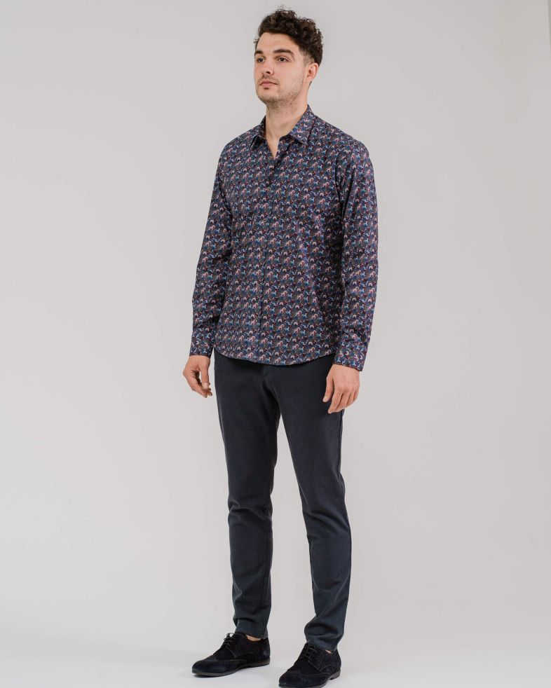 CĂMAȘĂ DE BUMBAC SLIM FIT CU EFECTE 200205044590-2 01
