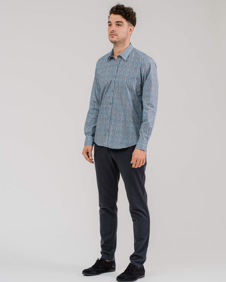 CĂMAȘĂ DE BUMBAC SLIM FIT IMPRIMĂ FLORALĂ MICA 200205044590-5 01