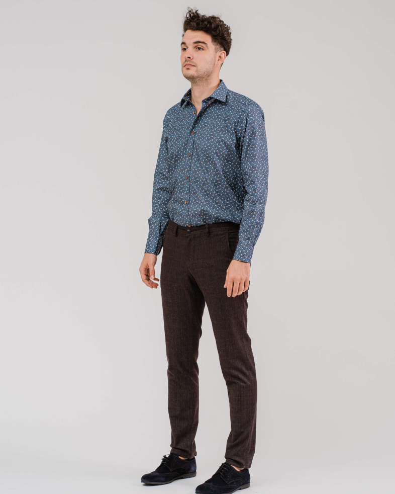 PANTALON CU CAROURI SI EFECTE CULOAREA BORDO 200213088262-1 01