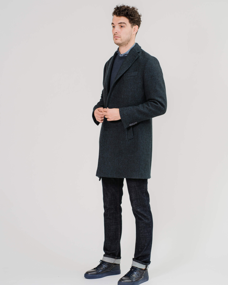 PALTON SLIM FIT ALBASTRU ANCHIS CU DESEN 200239099027-1 01