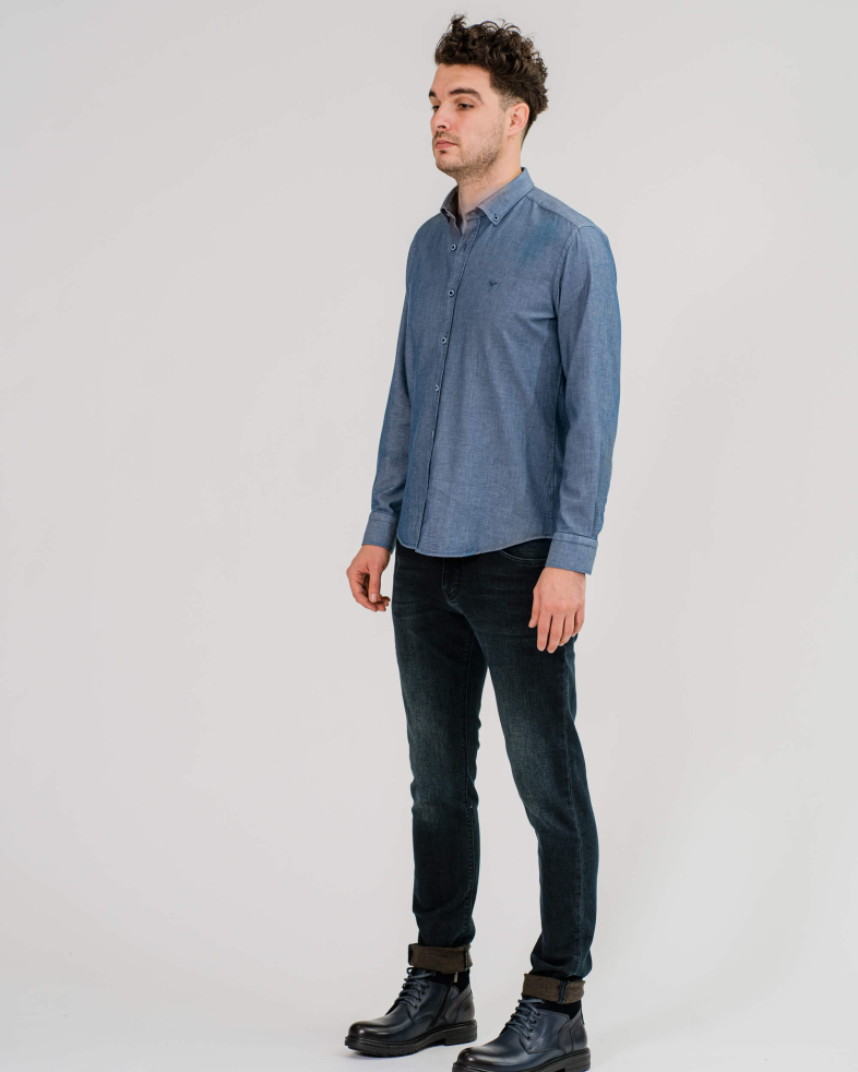 CĂMAȘĂ DE BUMBAC ALBASTRU DENIM 200205044612-1 02
