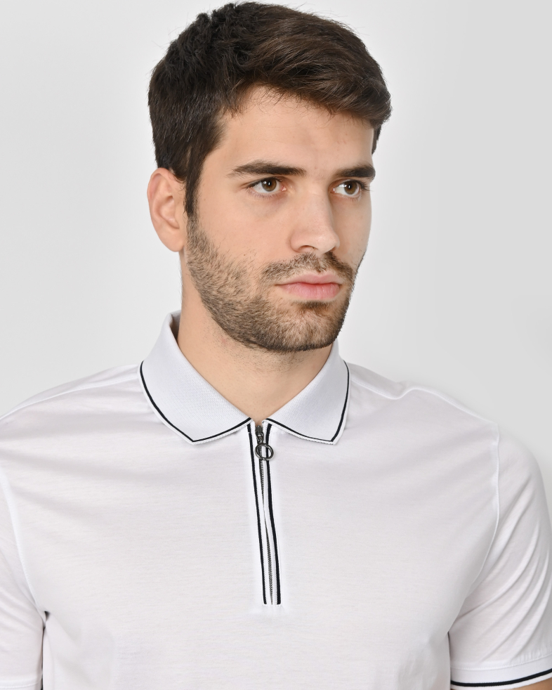 TRICOU POLO CU FERMOAR ALB 240110131701-1 04