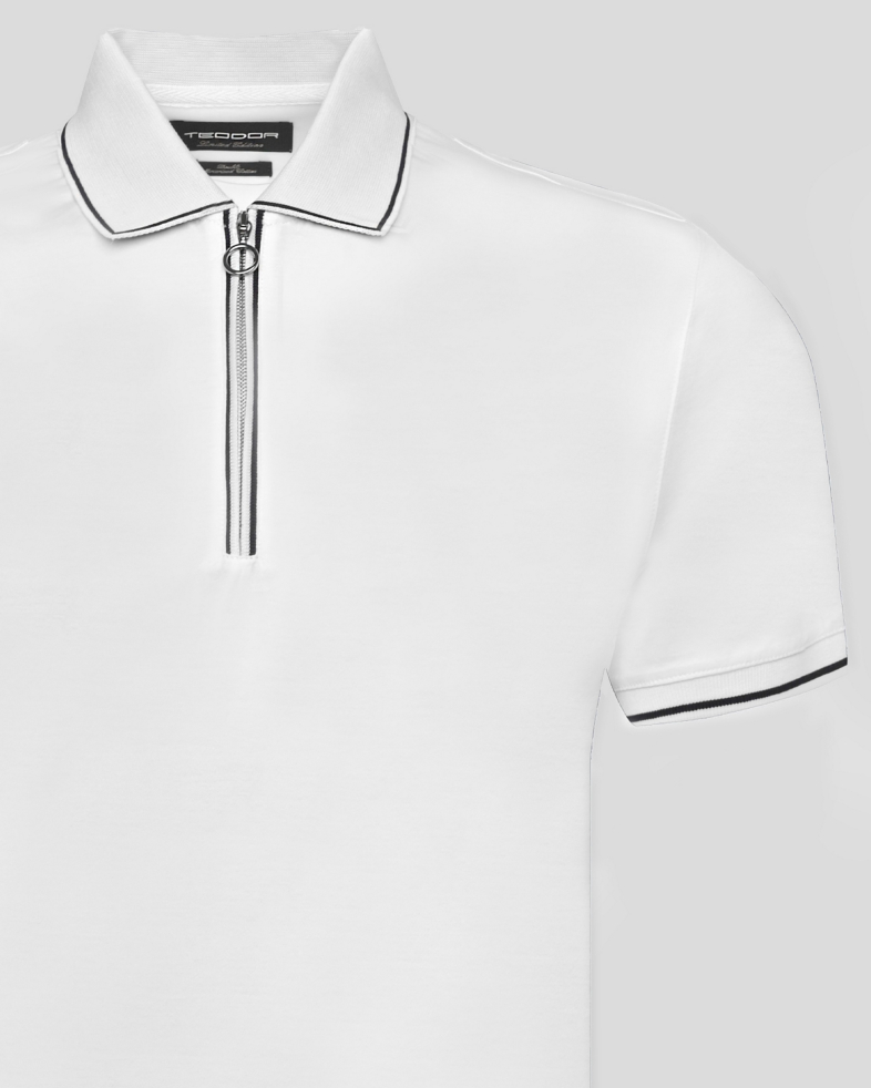 TRICOU POLO CU FERMOAR ALB 240110131701-1 05