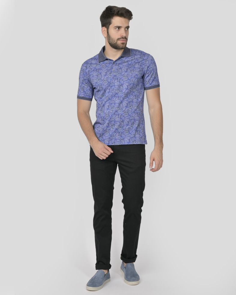 TRICOU POLO ALBASTRU PRINT FLORAL 240110131711-2 02