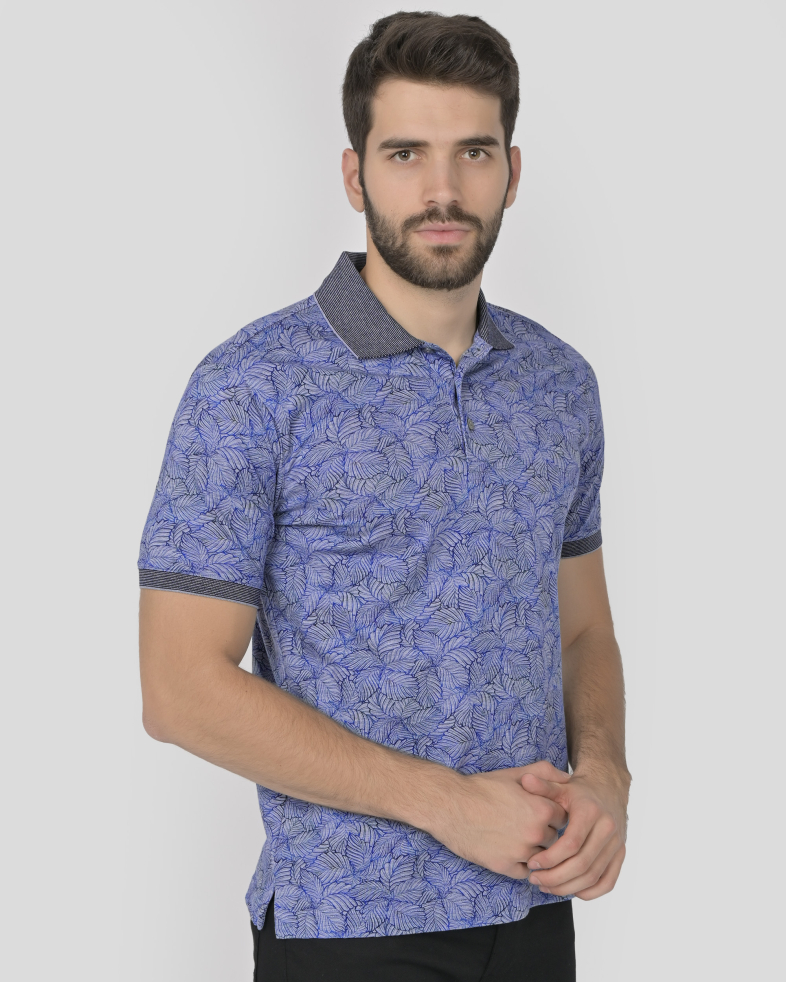 TRICOU POLO ALBASTRU PRINT FLORAL 240110131711-2 03