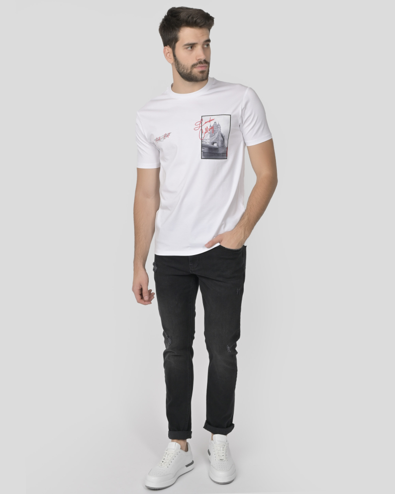 TRICOU ALBU CU DESEN 240161131751-2 02