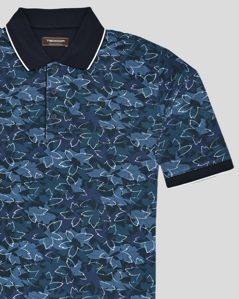 TRICOU POLO ALBASTRU PRINT FLORAL 250110131800-1 05