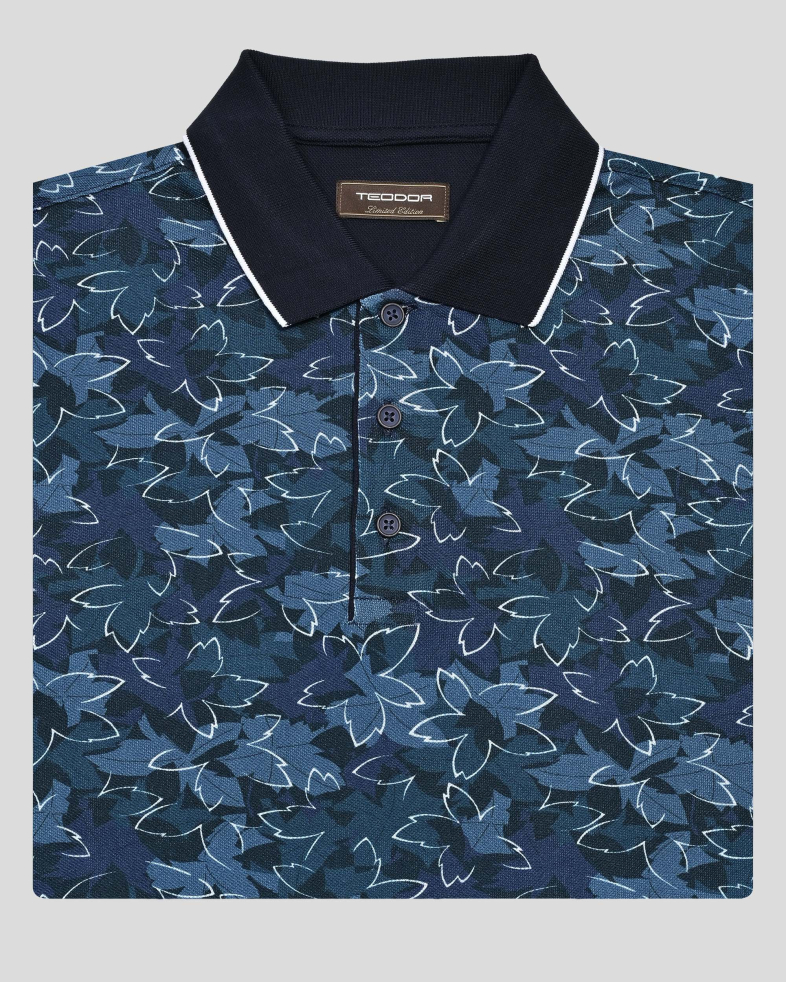 TRICOU POLO ALBASTRU PRINT FLORAL 250110131800-1 06
