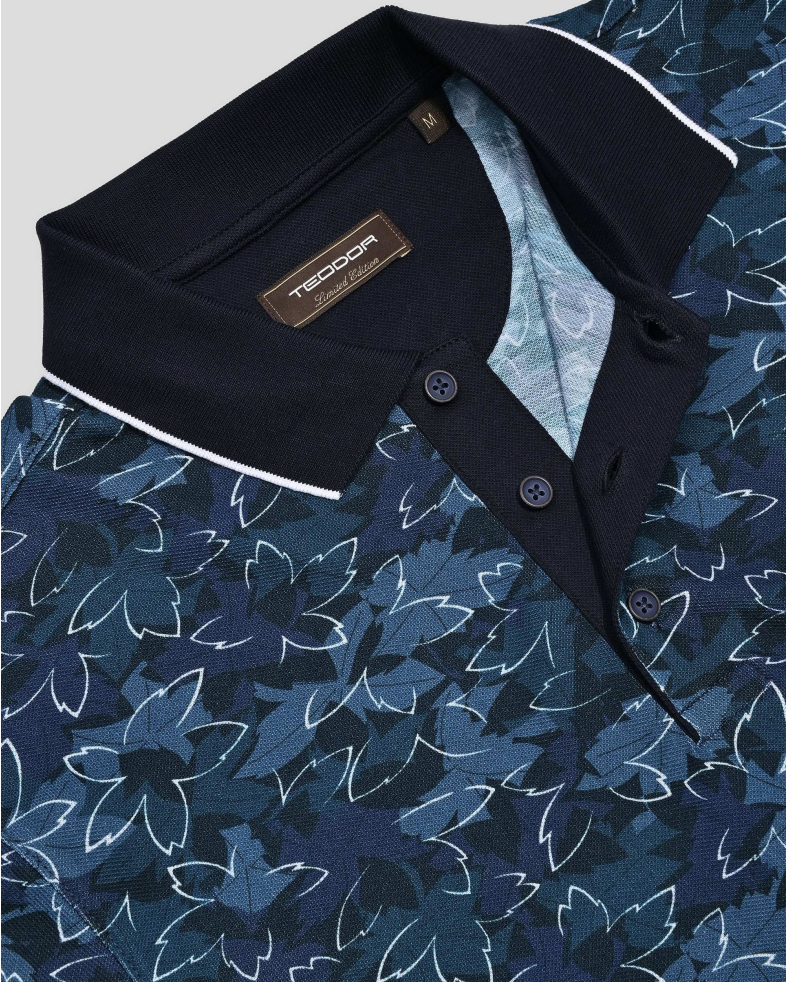 TRICOU POLO ALBASTRU PRINT FLORAL 250110131800-1 07
