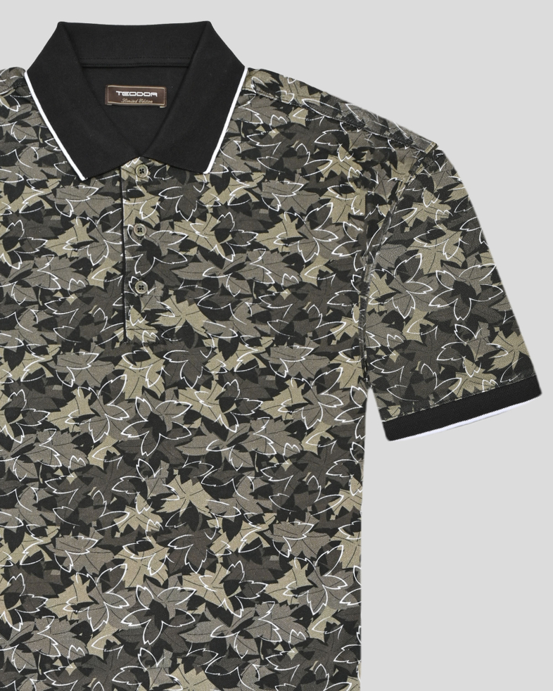 TRICOU POLO VERDE PRINT FLORAL 250110131800-3 05