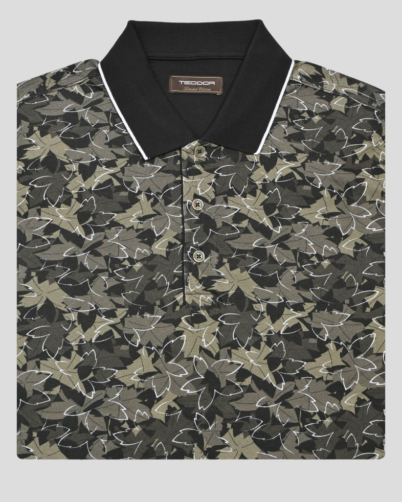 TRICOU POLO VERDE PRINT FLORAL 250110131800-3 06