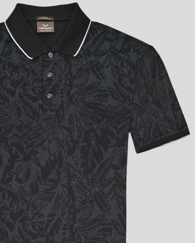 TRICOU POLO NEGRU  PRINT FLORAL 250110131801-2 05