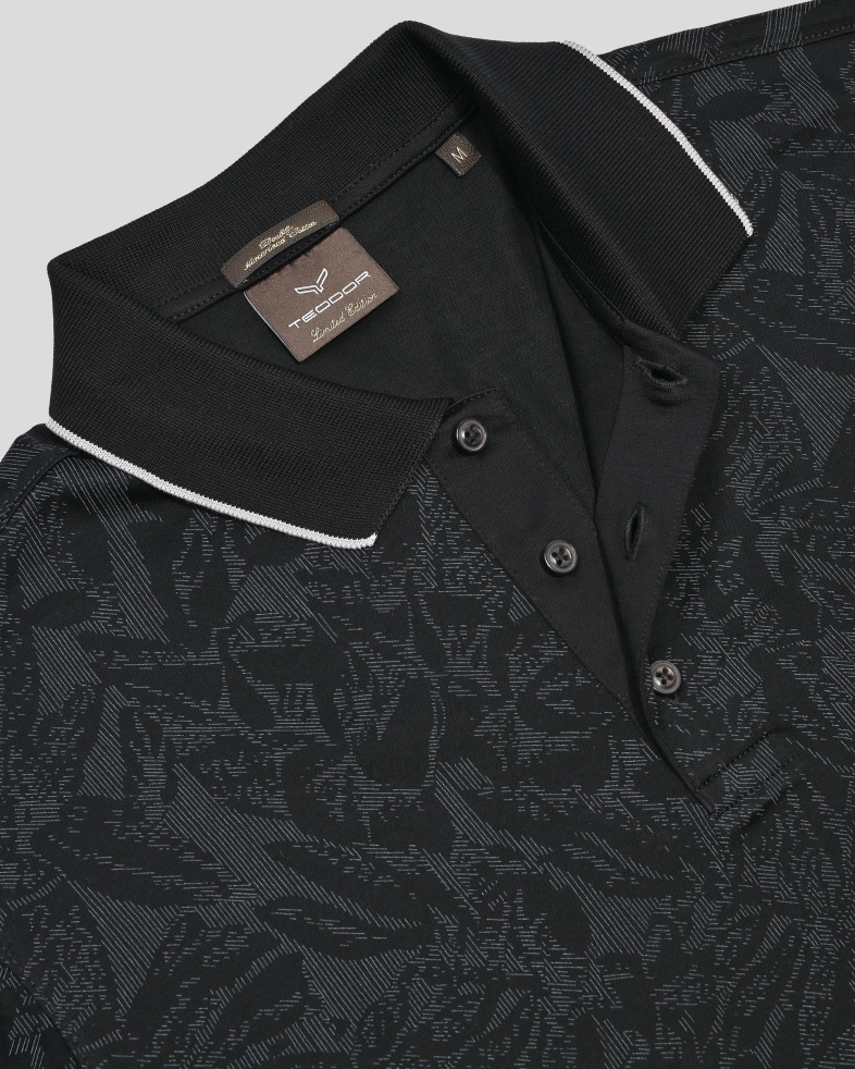 TRICOU POLO NEGRU  PRINT FLORAL 250110131801-2 07