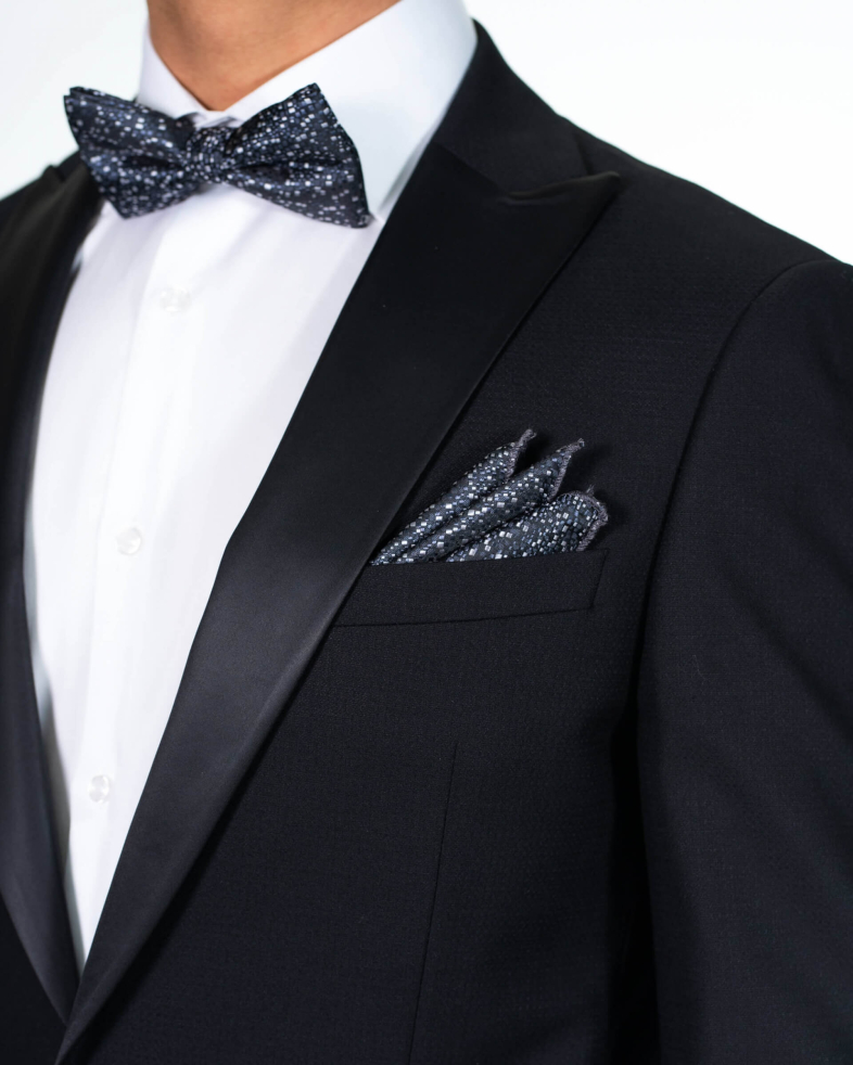 COSTUM NEGRU STRUCTURAT CU REVER SATINAT 190116011054-1 03