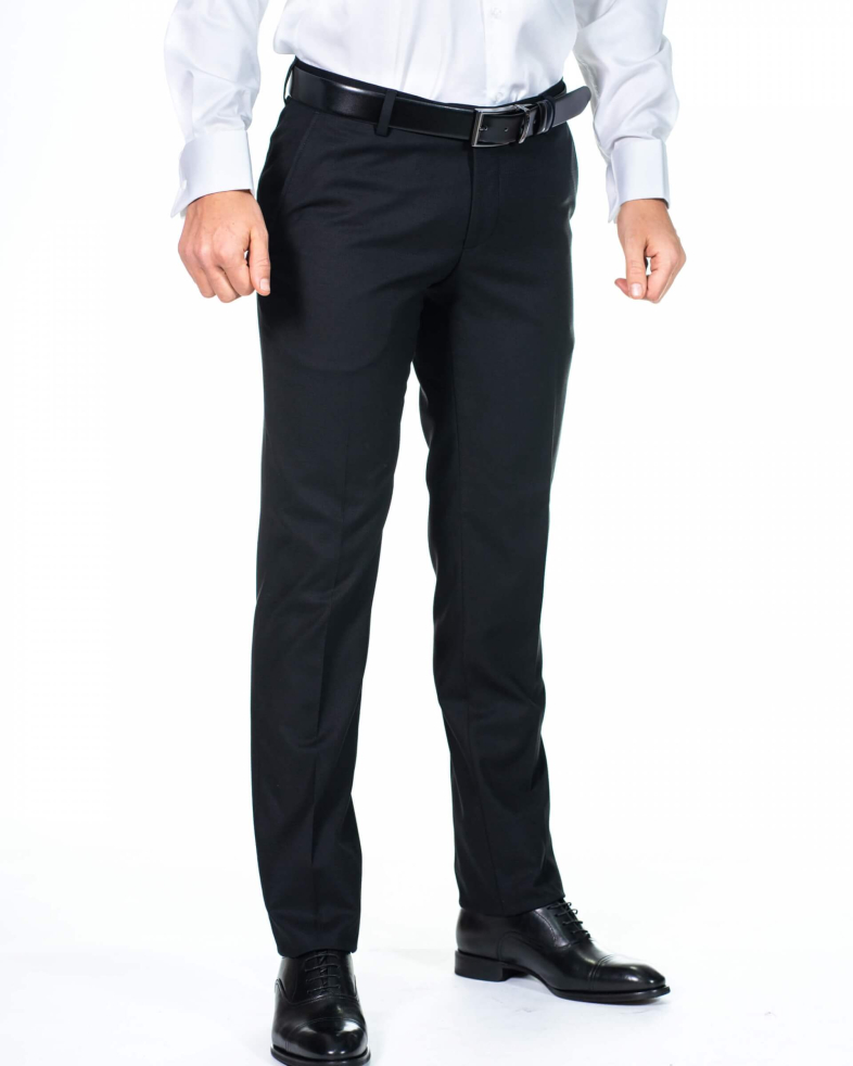 COSTUM NEGRU STRUCTURAT CU REVER SATINAT 190116011054-1 07